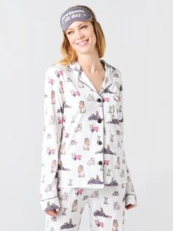 P.J. Salvage Printed Pajama Set With Mask -Clothing Line Store RSPYPJPJxIVORYxAlt1