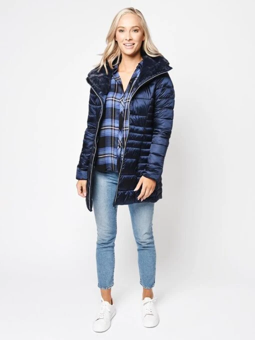 Save The Duck Women's Iris Winter Coat -Clothing Line Store S4366W BLUEBLACKalt4