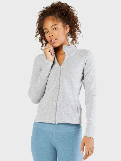 Beyond Yoga Womens' Spacedye Fitted Mock Neck Jacket -Clothing Line Store