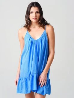 9 Seed Women's St. Tropez Ruffle Mini Cover-Up Dress -Clothing Line Store ST TROPEZxMORBLUExPrimary 23068771