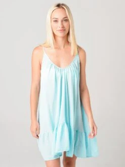 9 Seed Women's St. Tropez Ruffle Mini Cover-Up Dress -Clothing Line Store ST TROPEZxOCEANxPrimary 8524809