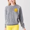 Aviator Nation Women's Smiley Sweatshirt -Clothing Line Store SWSMLSxHEATHERGREYxPrimary 39649081