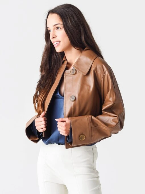 Vince Women's Leather Cropped Jacket -Clothing Line Store