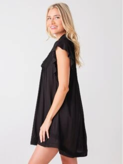 Poupette St Barth Women's Mini Sasha Dress -Clothing Line Store WSAR21NABLAxBLACKxAlt2 41470457