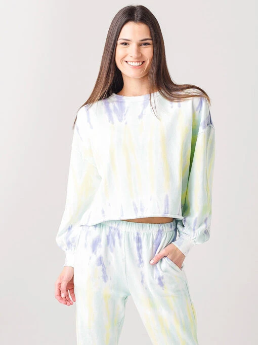 Z Supply Women's Tempest Sorbet Skies Tie-Dye Pullover -Clothing Line Store