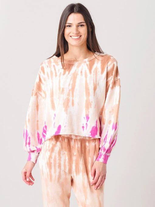 Z Supply Women's Tempest Sorbet Skies Tie-Dye Pullover -Clothing Line Store