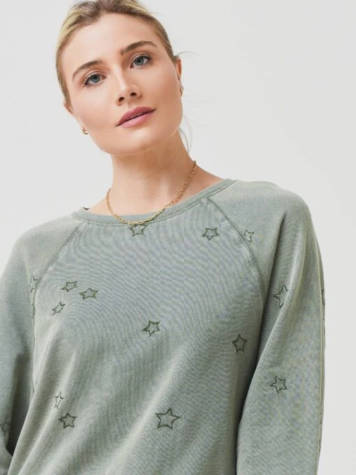 Z Supply Women's Bo Embroidered Star Sweatshirt -Clothing Line Store