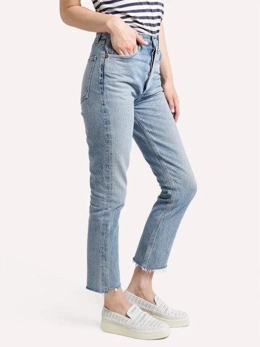 Agolde Riley Hi-Rise Straight Crop Jean -Clothing Line Store a056d 811 zephyr md ltindigo alt1