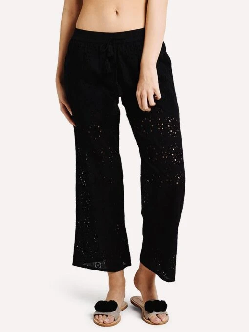 Amita Naithani Pom-pom Tassel Eyelet Pant -Clothing Line Store an 3057 black