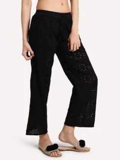 Amita Naithani Pom-pom Tassel Eyelet Pant -Clothing Line Store an 3057 blackalt1