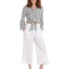 Bella Dahl Frayed Crop Wide Leg Pant -Clothing Line Store b3012 654 303 white