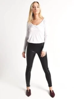 Velvet Berdine Faux Leather Leggings -Clothing Line Store berdine03 blackalt3