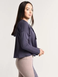 Beyond Yoga Over Tied Cropped Pullover -Clothing Line Store cf7549 deepamethystalt1