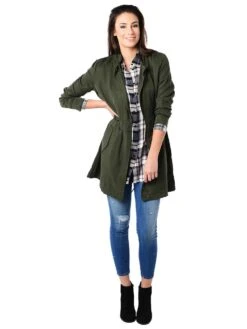 Cupcakes And Cashmere Tencel Jennisa Anorak -Clothing Line Store cg30977 jennisa armygreenalt1