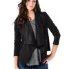 Cupcakes And Cashmere Faux Suede Draped Jacket -Clothing Line Store cg32944 mackenzie charcoal bb37c247 4de4 477f 9429 cf301725563b