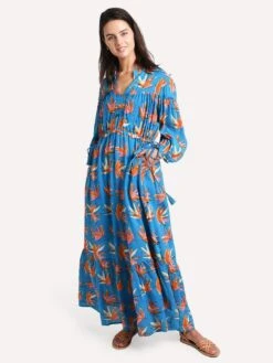 Oliphant Cinched Waist Maxi Dress -Clothing Line Store cinchedwaistmaxi turquoisealt1