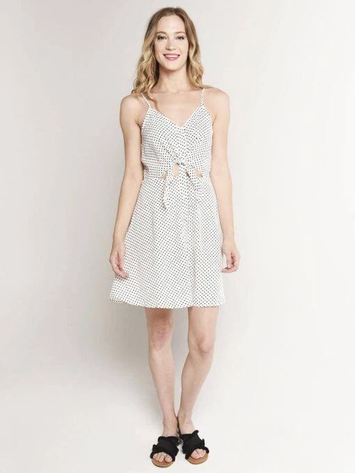 Re:Named Kara Polka Dress -Clothing Line Store d10056 white blackalt1