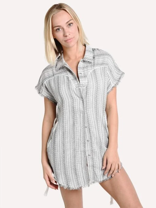 Dolce Vita Western Shirt Dress -Clothing Line Store dvwa319c058 black white 3faf67ee 4520 47df 9287 58fc9b9cced4