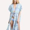 Echo Sunset Stripe Midi Cover Up -Clothing Line Store eb0050 skyblue