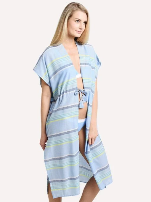 Echo Sunset Stripe Midi Cover Up -Clothing Line Store eb0050 skybluealt1