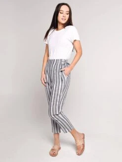 Everly Stripe Trousers -Clothing Line Store ep3786 navyalt3