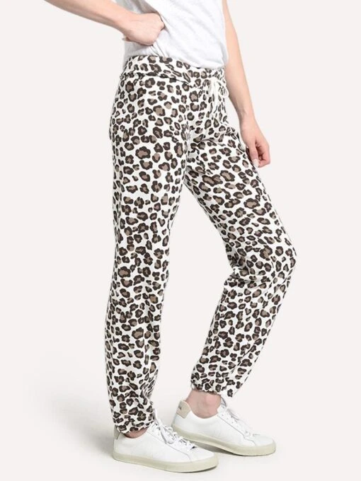 Monrow Women's Leopard Vintage Sweats -Clothing Line Store hb006 168 naturalalt1