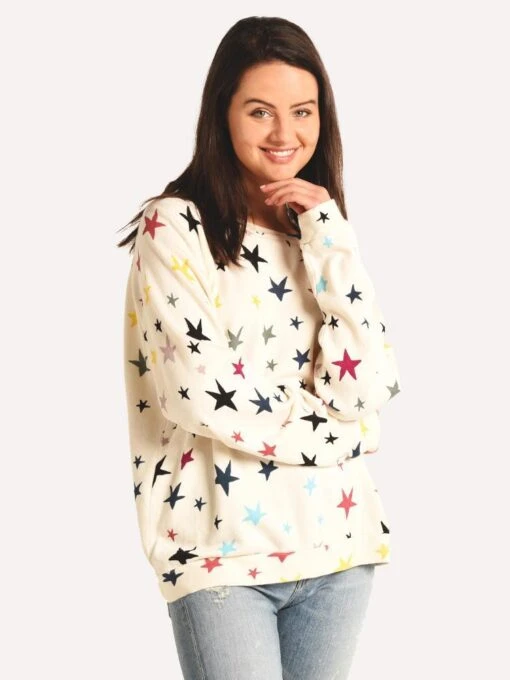 Monrow Falling Stars Oversized Raglan Sweatshirt -Clothing Line Store ht0571 9 natural dc58ebf9 8c76 4c0d 823d 3498df346ab3