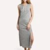 Majestic Lace Up Front Maxi Dress -Clothing Line Store j011 fro042 granit