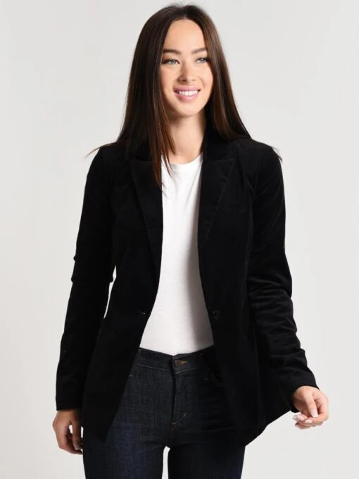 J Brand Women's Denise Velvet Blazer -Clothing Line Store jb001794 black