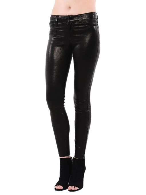 J BRAND Jbrand Women's Midrise Stretch Leather Pant -Clothing Line Store l8001 noir d3ade446 40d9 44e4 8ca6 f220124cc8ab