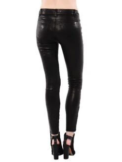 J BRAND Jbrand Women's Midrise Stretch Leather Pant -Clothing Line Store l8001 noiralt3