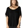 Beyond Yoga Silk Or Swim Scalloped Tee -Clothing Line Store lk7283 black