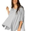 Beyond Yoga V Neck Poncho -Clothing Line Store mb7351 grey