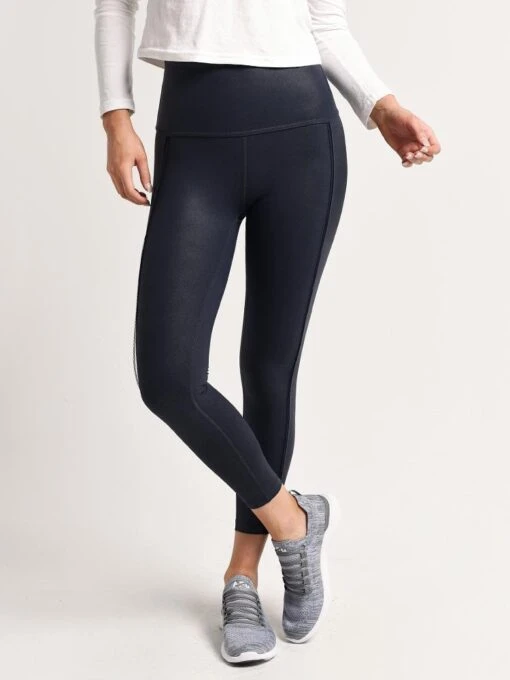 Beyond Yoga Matte Pearlized Ride It High Waisted Midi Legging -Clothing Line Store pe3338 nocturnalnavy