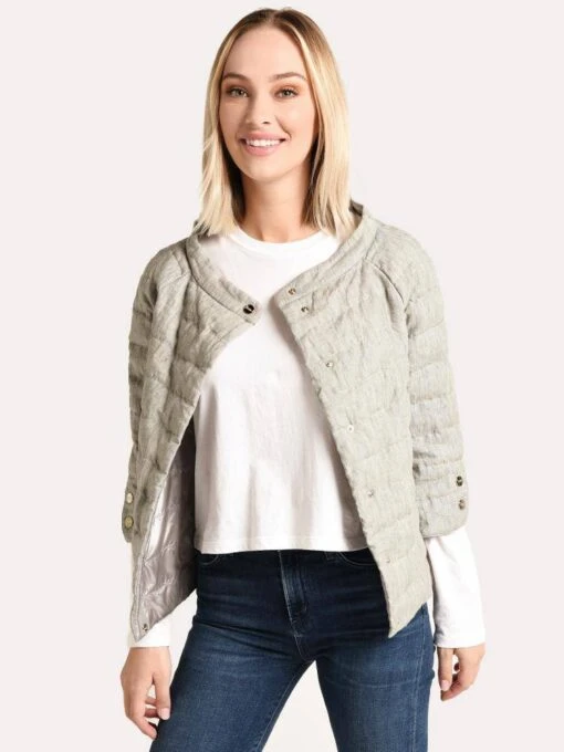 HERNO Women's Woven Jacket -Clothing Line Store pi0955d 17105 9410lightgrey