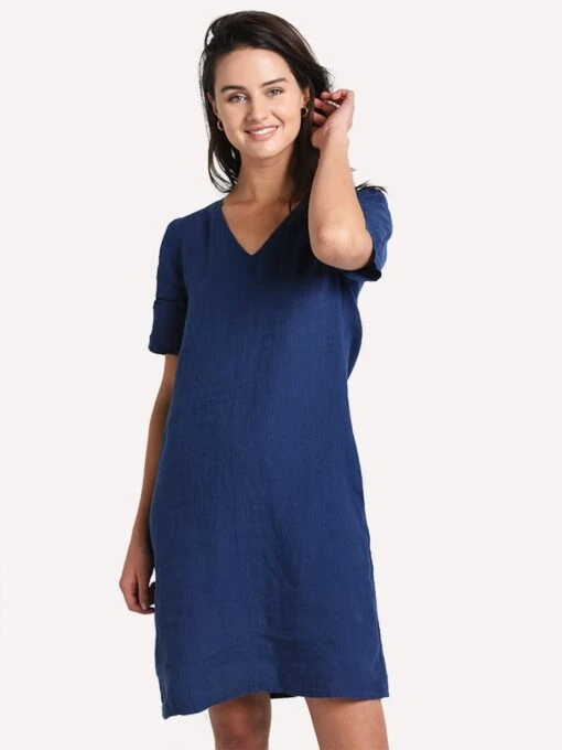 Hartford Women's Linen Straight Fit Ril Dress -Clothing Line Store sbs 9902 copy 1