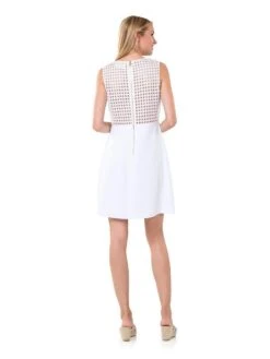 Sail To Sable Poly Crepe Lace Dress White -Clothing Line Store sp17 21w whitealt1