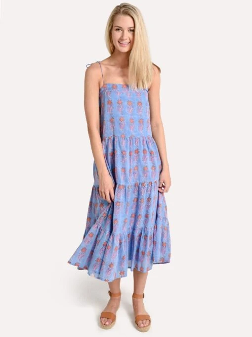 Oliphant Strappy Tie Midi Dress -Clothing Line Store strappytiemidi coral blue 007e4878 07d3 4e55 b8aa d976630e1eb7