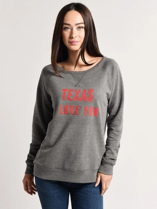 Parker Thatch Texas I Love You Sweatshirt -Clothing Line Store sweatshirttxiloveyou grey