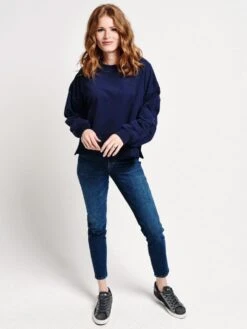 GLAM Solid Knit Pullover Sweater -Clothing Line Store t1148 navyalt3