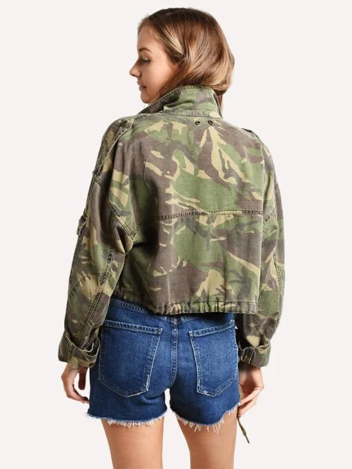 Pam&Gela Camo Crop Cargo Jacket -Clothing Line Store tn50081749 armycamoalt2