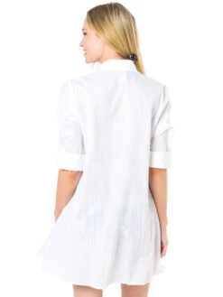 Tommy Bahama Women's Crinkle Cotton A-Line Boyfriend Shirt -Clothing Line Store tsw53123c whitealt2