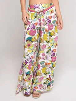 Trina Turk Key West Botanical Wrap Pant -Clothing Line Store tt8wa31 white