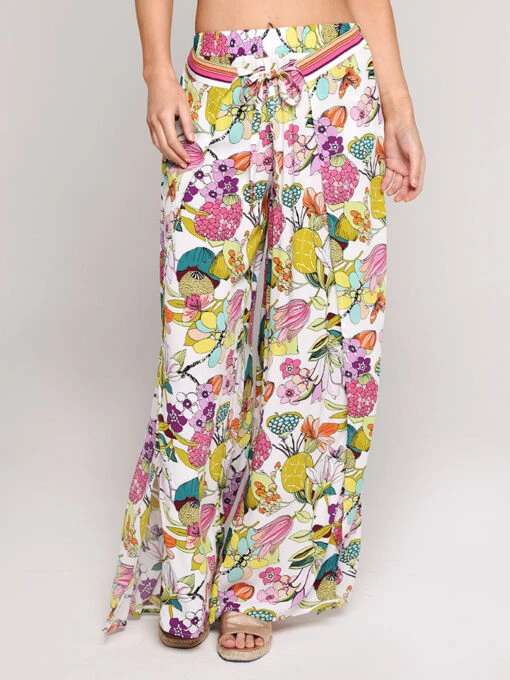 Trina Turk Key West Botanical Wrap Pant -Clothing Line Store tt8wa31 white