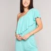 Trina Turk Sunshine Covers One Shoulder Romper -Clothing Line Store tt8wk37 aqua efe07426 2f35 47ab 95a3 b3dbbd6ee106