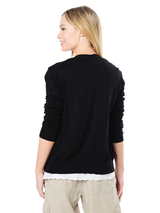 Tommy Bahama Women's Pickford Frayed Cardigan -Clothing Line Store tw413116 blackalt3