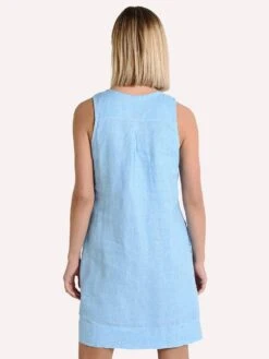 Tommy Bahama Women's Seaglass Linen Shift Dress -Clothing Line Store tw617529 scandiabluealt2