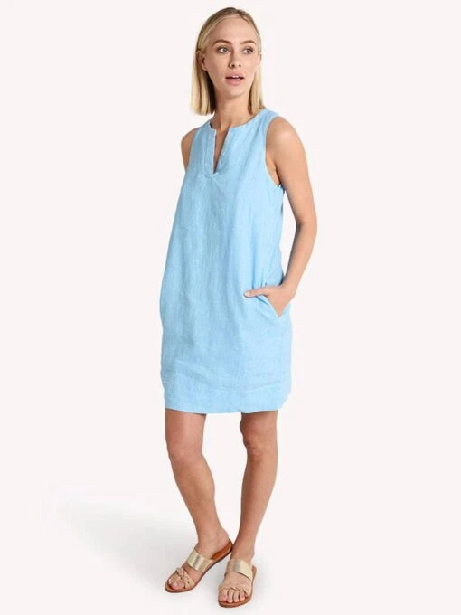 Tommy Bahama Women's Seaglass Linen Shift Dress -Clothing Line Store tw617529 scandiabluealt3