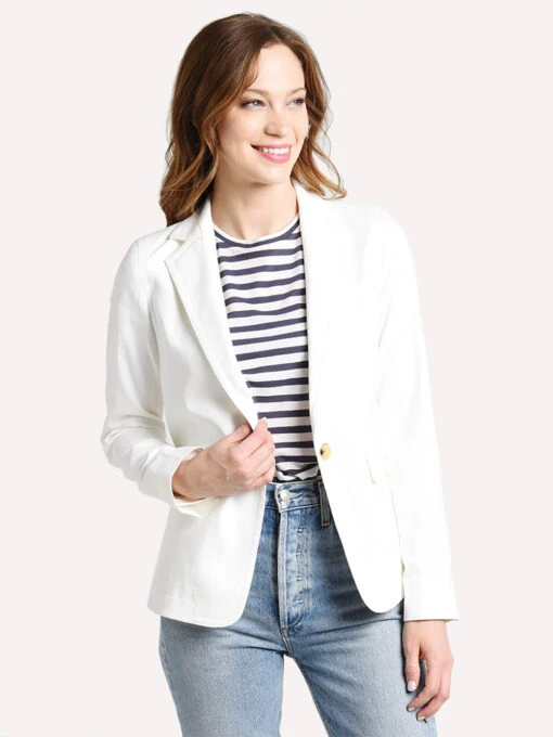 Vince Linen Blazer -Clothing Line Store v573191150 offwhite