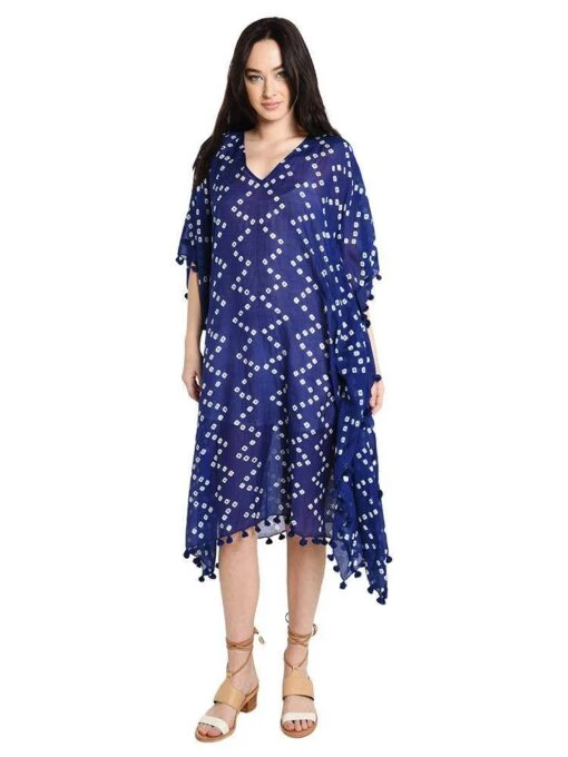 Roberta Roller Rabbit Asia Kaftan Zig Zag Shibori -Clothing Line Store w drlg 010zigshib navy 0c6a49a6 6338 42b1 b12c 114b69ede6a7